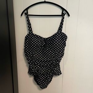 Torrid Polka Dot Swimsuit with Adjustable Straps